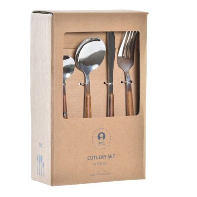 CUTLERY SET 16 STAINLESS STEEL 3X2X21 2MM SILVER PC193811