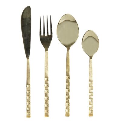 CUTLERY SET 16 STAINLESS STEEL 4.5X1.5X21 GOLDEN RELIEF PC208442