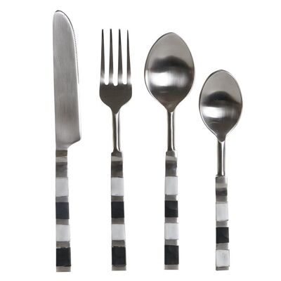 CUTLERY SET 16 STAINLESS RESIN 4.5X1.5X22 SILVER PC208444