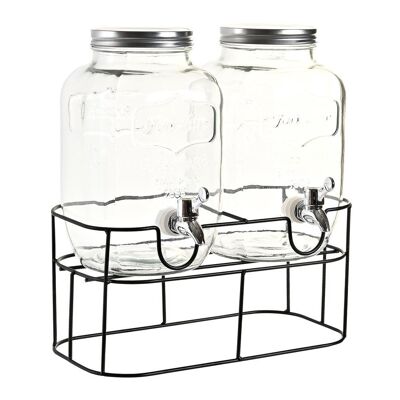 GLASS DRINK DISPENSER 33X22X35 2X4L, DOUBLE PC186712