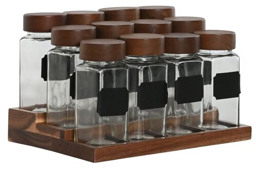 ESPECIERO SET 12 ACACIA CRISTAL 20,5X16,5X13 90ML PC212555