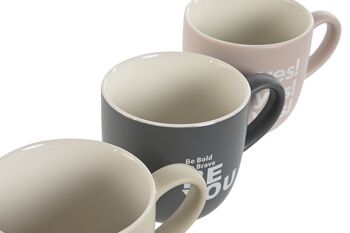 MUG SET 4 NEW OS PORCELAINE 13X9X9.4 410ML, ROSE PC209503 3