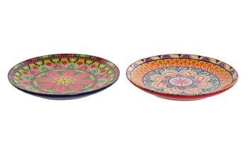 ASSIETTE GRÈS 20,5X20,5X3 MANDALA 2 ASSORT. PC209962 1