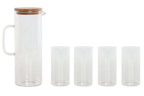 VASO SET 5 BOROSILICATO 8X8X9,6 210ML JARRA 1L PC212545