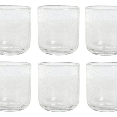 GLASS SET 6 GLASS 8.3X8.3X9.3 320ML BUBBLES PC212511