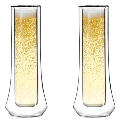 SET of 2 double wall champagine glasses SOHO 28903