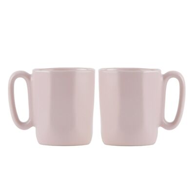 2 tazze in ceramica con manico per caffè espresso 80ml rosa FUORI 29941