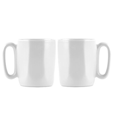 2 tasses en céramique avec anse pour expresso 80ml blanc FUORI 30138