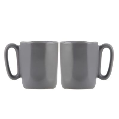 2 tazze in ceramica con manico per caffè espresso 80ml grigio FUORI 29958