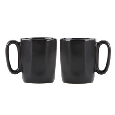 2 tazas de cerámica con asa para espresso 80ml negro FUORI 29965