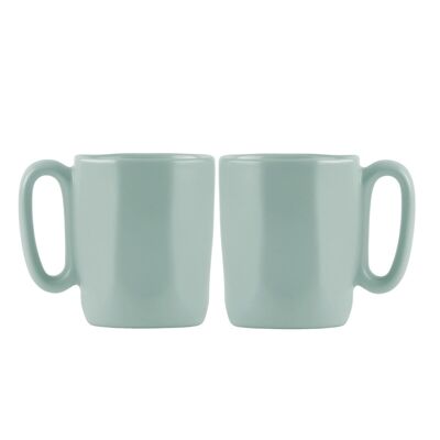 2 tazas de cerámica con asa para espresso 80ml menta FUORI 29996