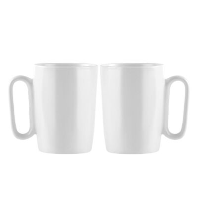 2 mugs en céramique avec anse 250 ml blanc FUORI 30145