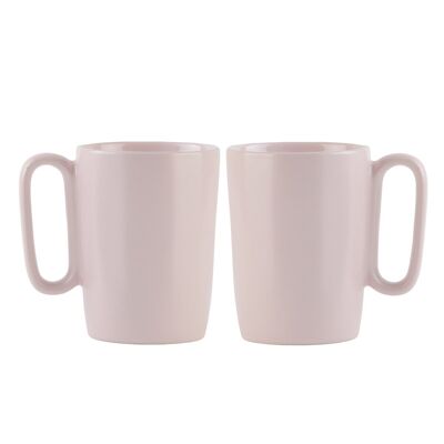 2 tazze in ceramica con manico 250 ml rosa FUORI 30008