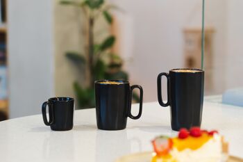 2 mugs en céramique avec anse 250 ml noir FUORI 30022 6