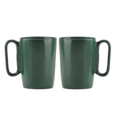 2 tazze in ceramica con manico da 250 ml verde FUORI 30039