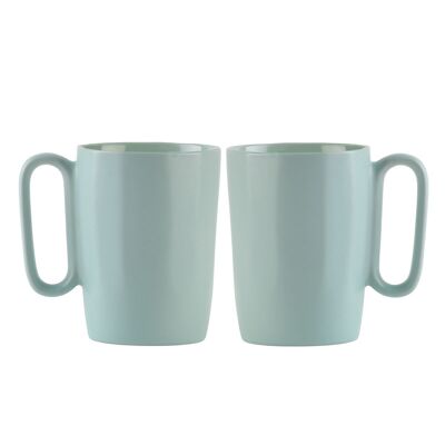 2 tazze in ceramica con manico 250 ml menta FUORI 30053
