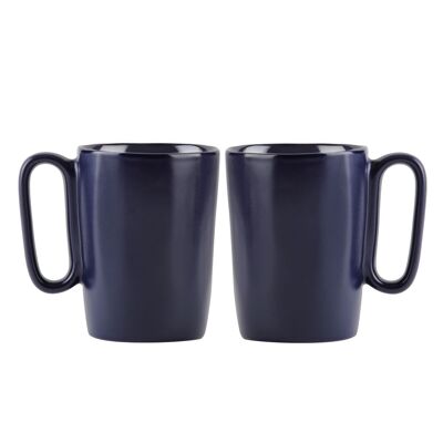 2 tazas de cerámica con asa 250 ml azul marino FUORI 30046