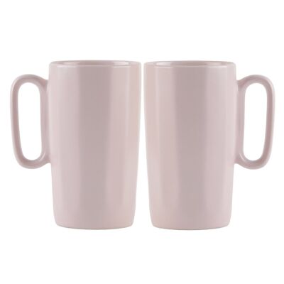 2 Keramikbecher mit Henkel 330 ml rosa FUORI 30060