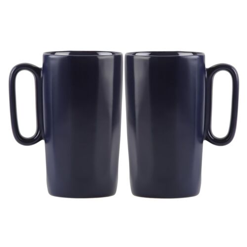 2 ceramic mugs with handle 330 ml navy blue FUORI 30107