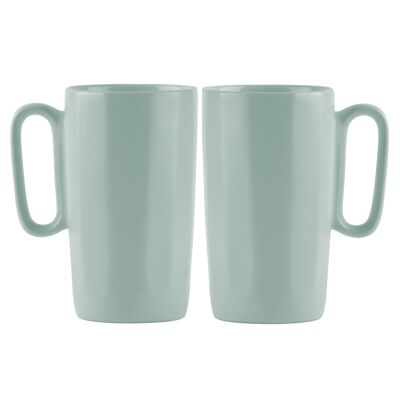 2 tazze in ceramica con manico 330 ml menta FUORI 30114