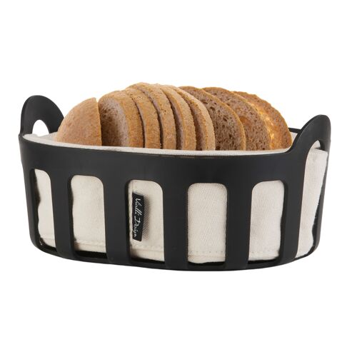 bread basket with cotton insert black LIVIO 9873