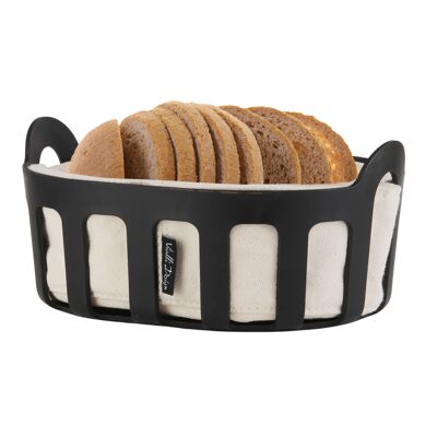 bread basket with cotton insert black LIVIO 9873