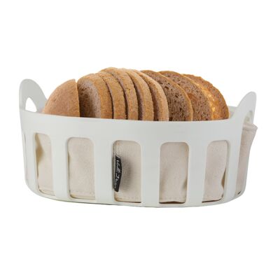 corbeille à pain avec insert en coton blanc LIVIO 9866