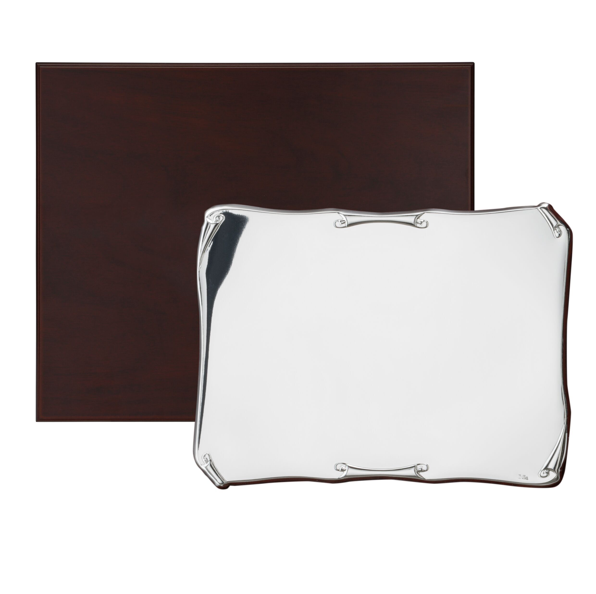 Targa 24x18 cm Argentata Linea "Pergamena" Targa non Fissata