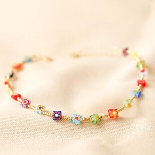 Millefiori Bead Anklet