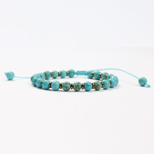 BRACELETS MINÉRAUX MAGNESITE BLEU - G151-33