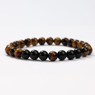 TIGER'S EYE AND OBSIDIAN MINERAL BRACELETS - G151-40