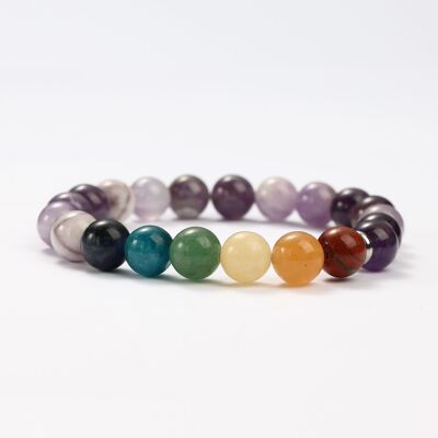 AMETHYST AND 7 CHAKRAS MINERAL BRACELETS - G151-42