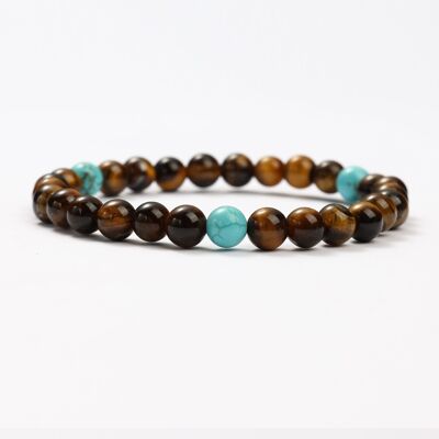 BRACCIALI CON OCCHIO DI TIGRE E MINERALE MAGNESITE - G151-65