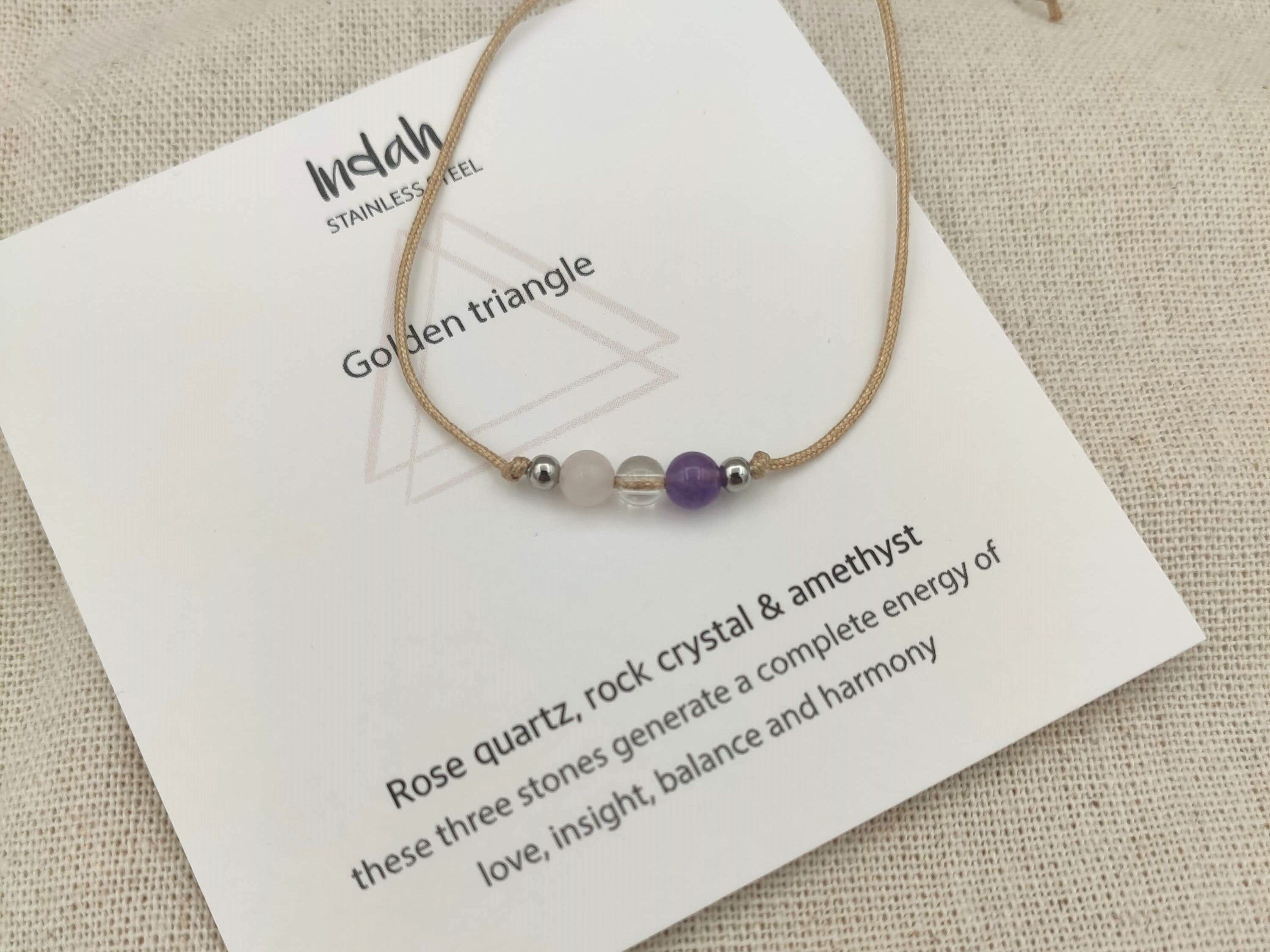 Bracciale roccia, triangolo d'oro, argento e oro