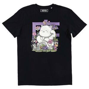 T-shirt Maneki Garden - Tee-shirt Graphique Chat Fleurs