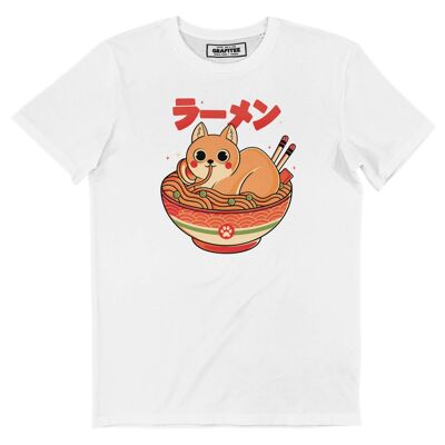 T-shirt Ramen Cat - T-shirt grafica con animali alimentari