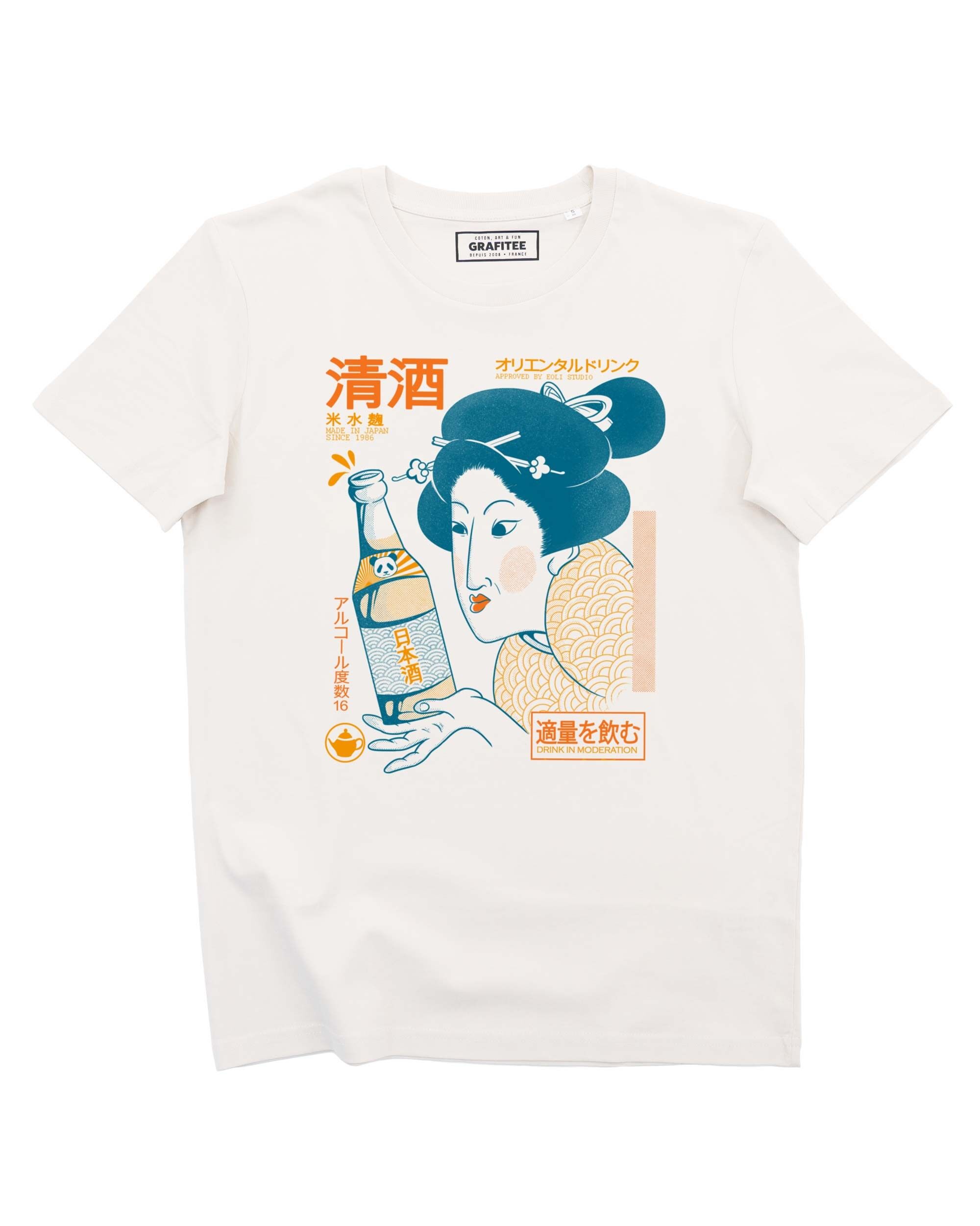 T-shirt Sake Geisha - T-shirt grafica giapponese alcolica