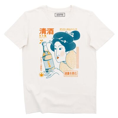 T-shirt Sake Geisha - T-shirt grafica giapponese alcolica