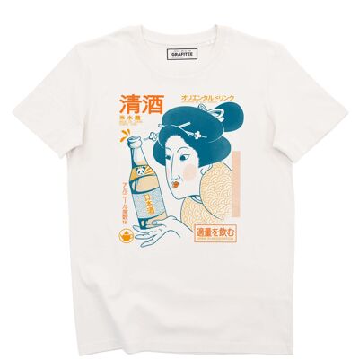 Sake-Geisha-T-Shirt – Alkohol-Japan-Grafik-T-Shirt