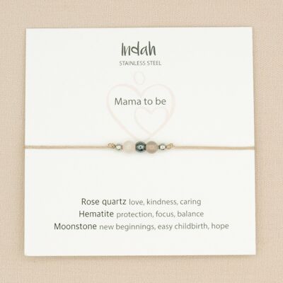 Bracelet rock, mama to be, silver and gold