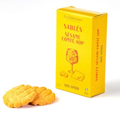 Sesame Comté AOP shortbread biscuits - 40g cardboard box