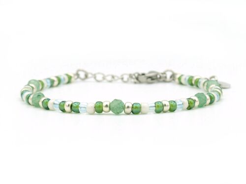 Bracelet Cinta aventurine, silver or gold stainless steel