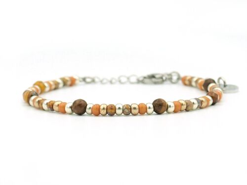 Bracelet Cinta tiger's eye, silver or gold stainless steel