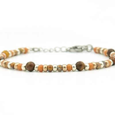 Bracelet Cinta tiger's eye, silver or gold stainless steel