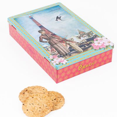 Shortbread cookies with chocolate chips - metal box "Louison à Paris" 150 g
