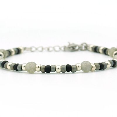 Bracelet Cinta labradorite, silver or gold stainless steel