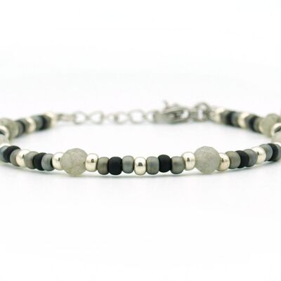 Bracelet Cinta labradorite, acier inoxydable argenté ou doré