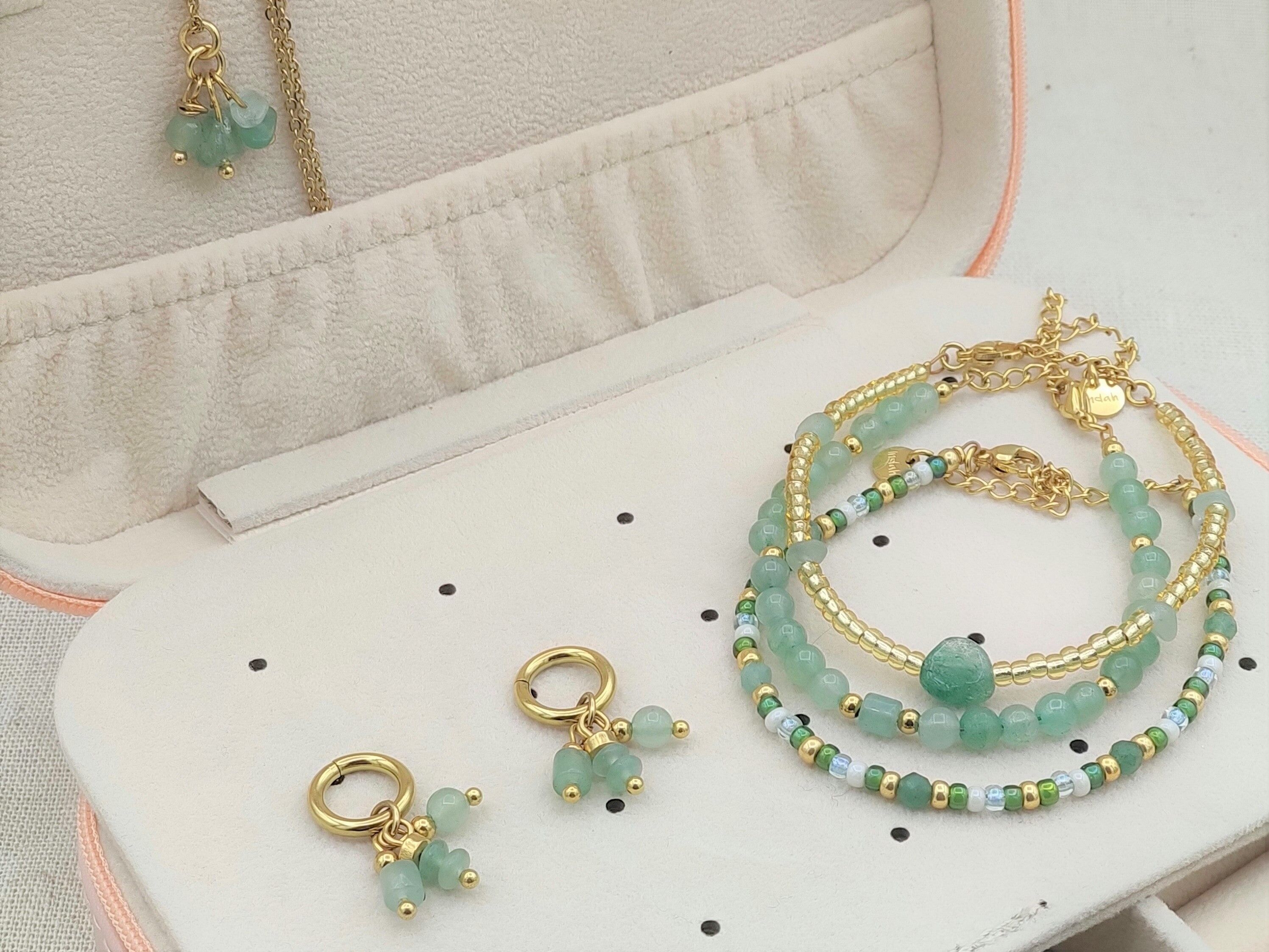 Bracciale Nani in avventurina, acciaio inossidabile argento o oro