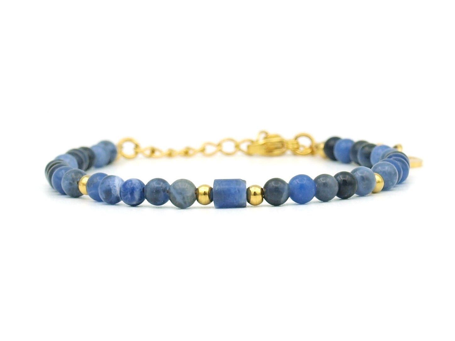 Bracciale Nani sodalite, acciaio inossidabile argento o oro