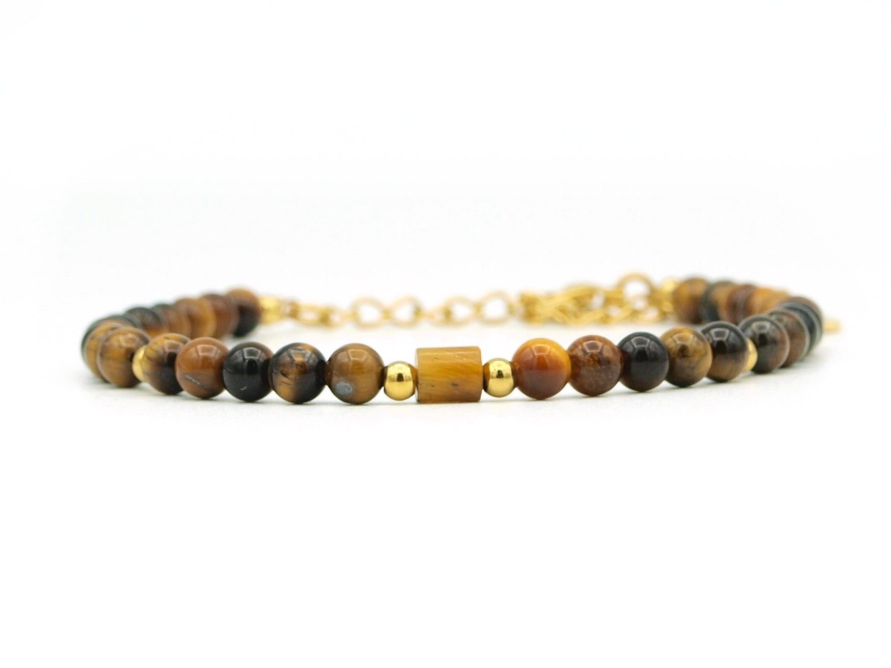 Bracciale Nani occhio di tigre, acciaio inossidabile argento o oro